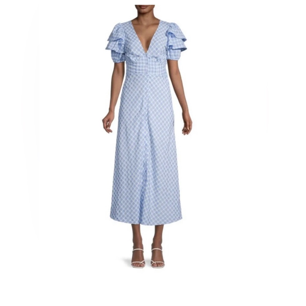 Betsey Johnson Gingham Print Midi Dress